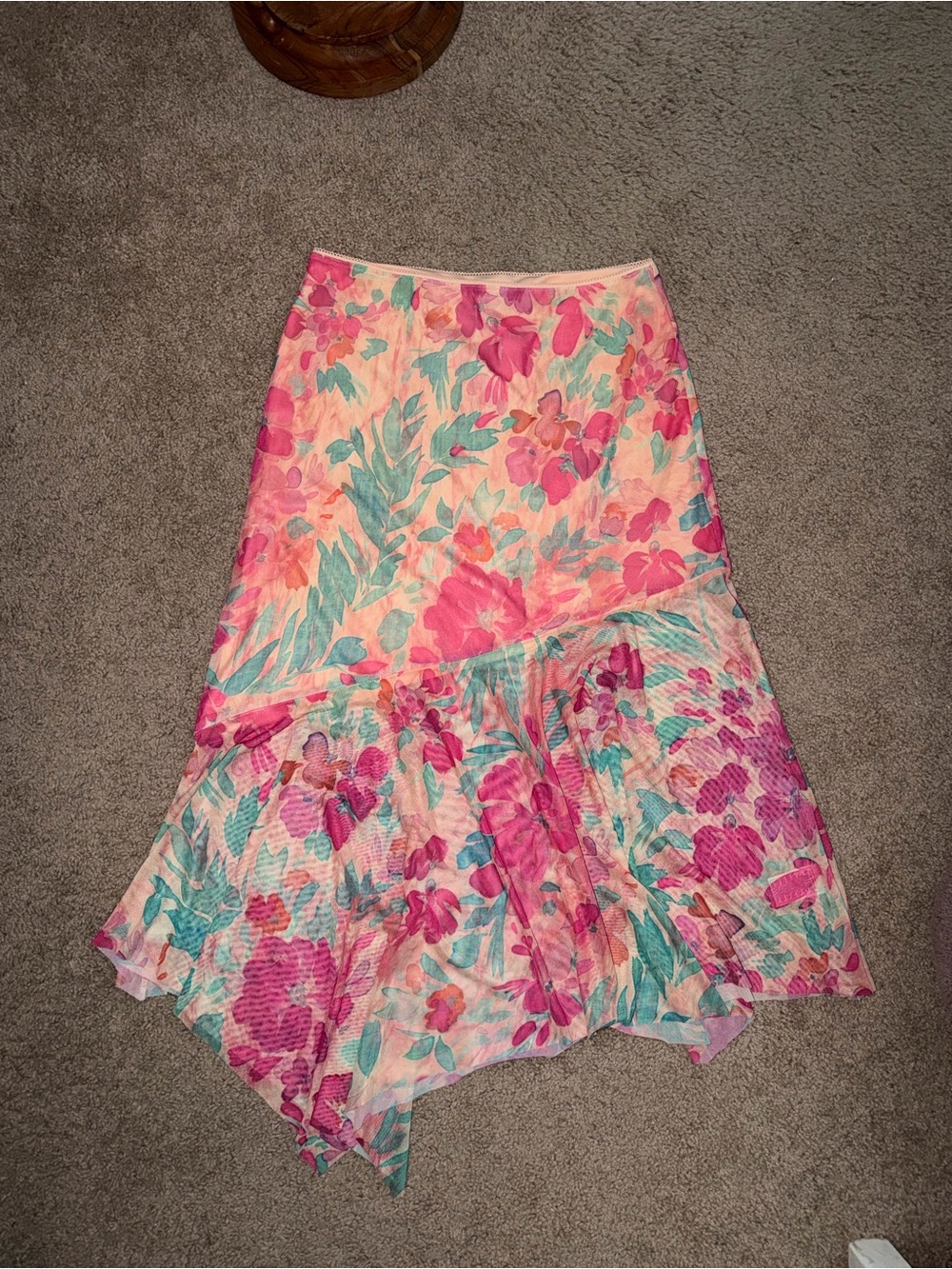 Steve Madden Lacie Asymmetrical Floral Midi Skirt